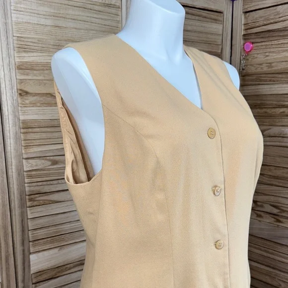 For You Jacket Tank Dress Lined Pants 3-Piece Suit Set Vintage Size 18 Camel - Picture 7 of 14